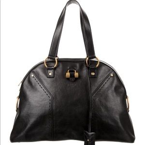 Saint Laurent gold leather muse bag